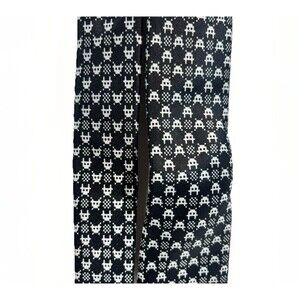 Black Tie Geek Retro Arcade Space Invaders Men's Skinny Neck Tie - Black & White